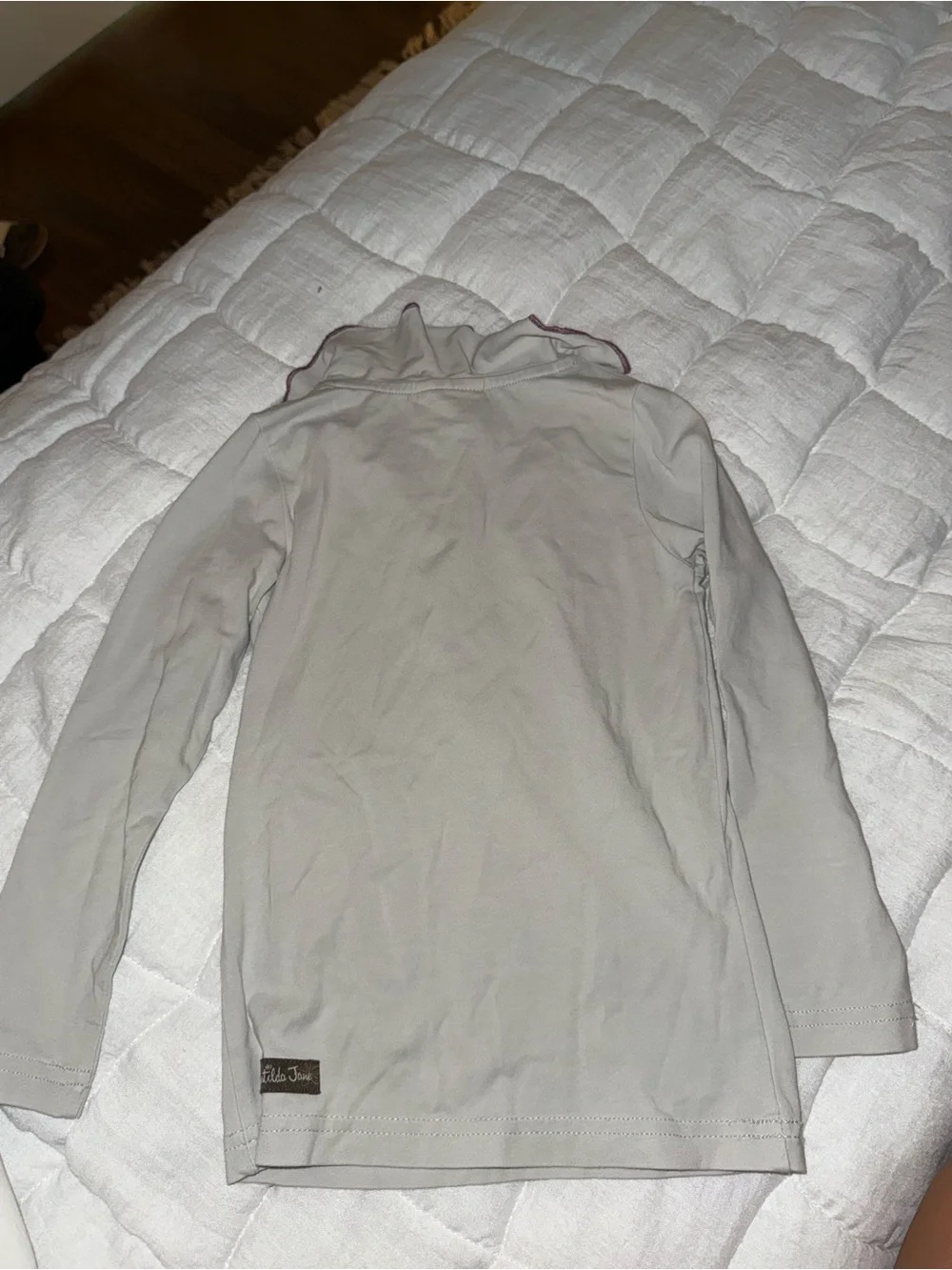 Matilda Jane Light Gray Long Sleeve Top with Pink Trim